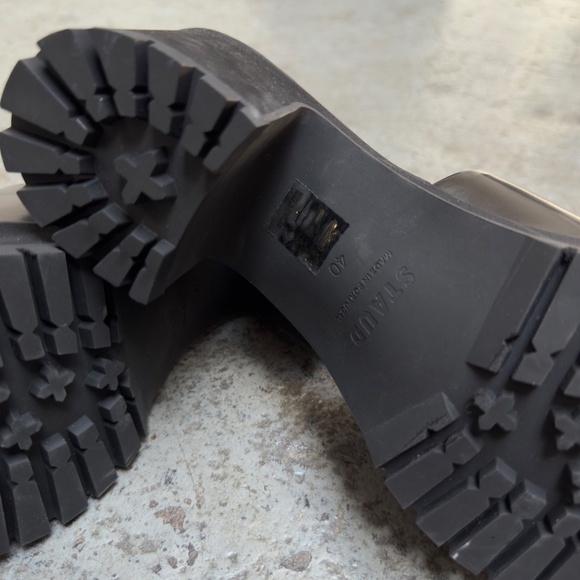 STAUD Amber Chunky Platform Block Heel Leather Slide Sandals 10 / 40 NEW - Picture 4 of 6